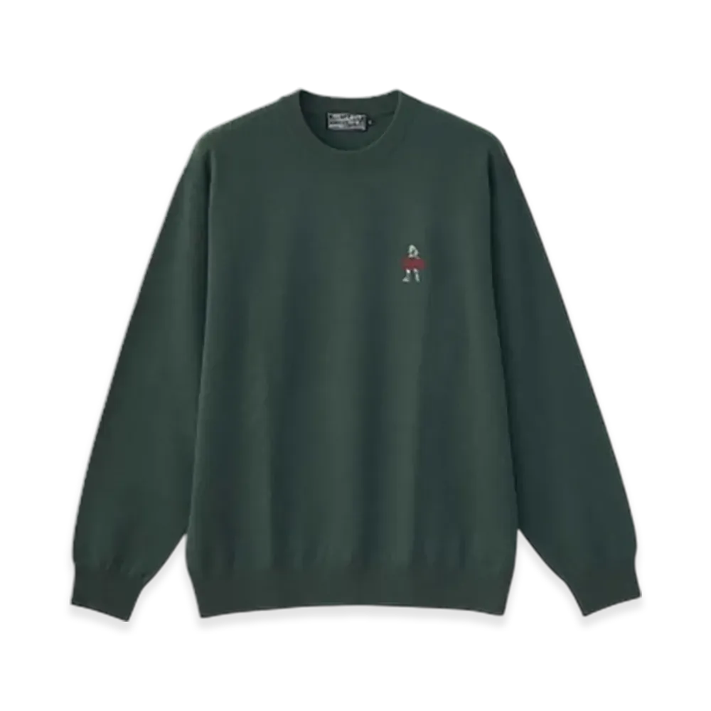 HYSTERIC GLAMOUR Vixen Girl Embroidery Sweater "Khaki"
