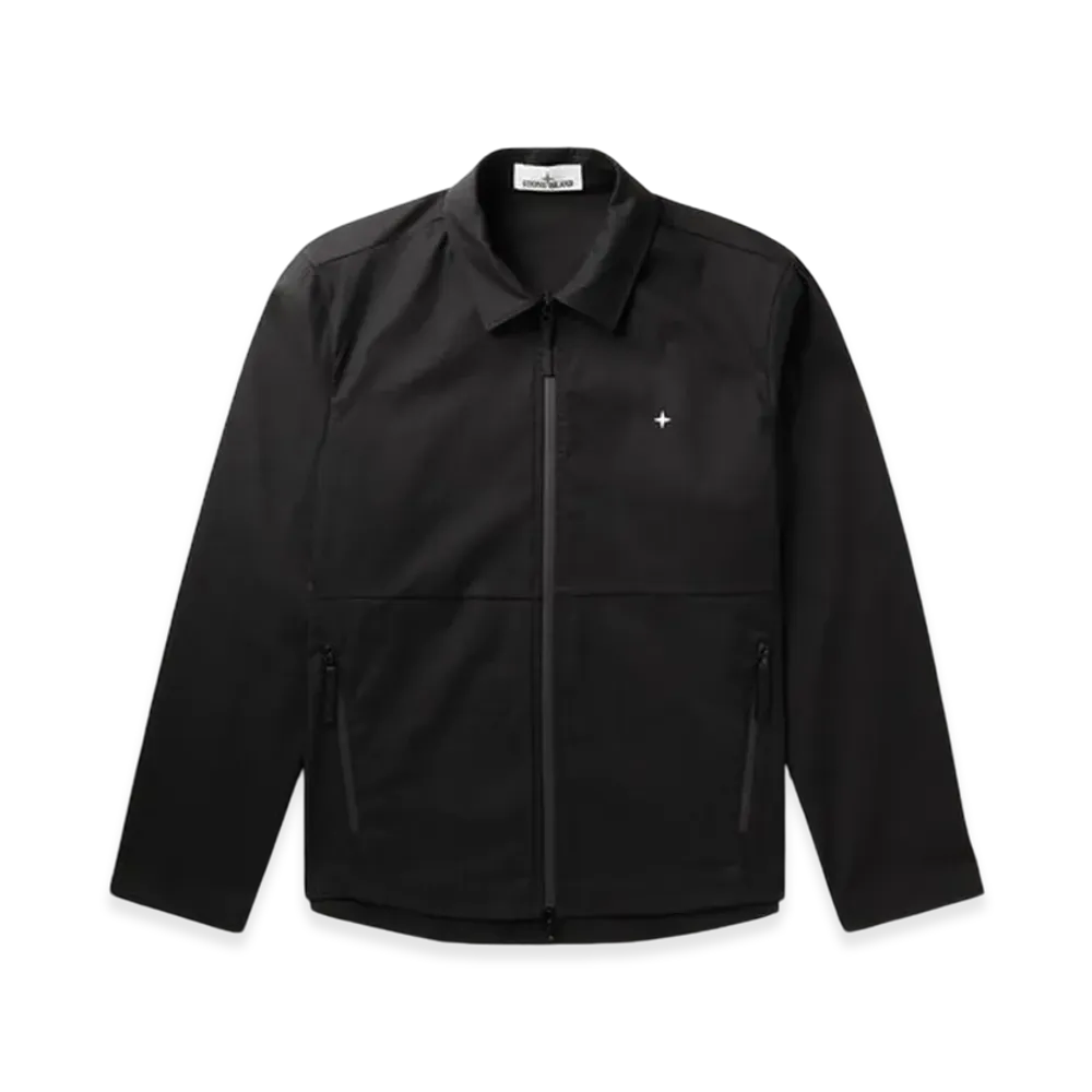 Stone Island 121G4 Logo Embroidered Cotton Blend Jacket - 23SS "Black"
