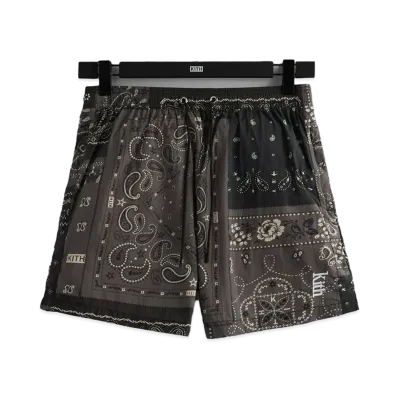 Kith Printed Active Swim Short Deconstructed Bandana "Black"