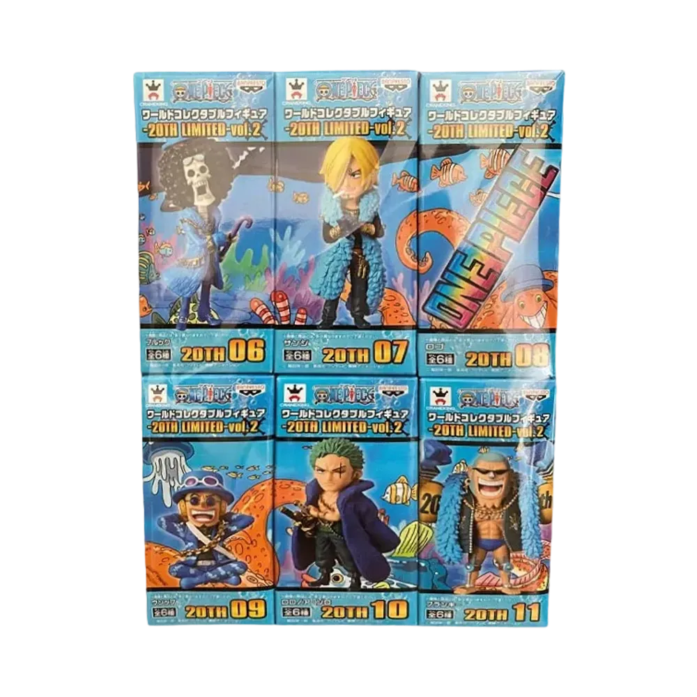 Banpresto One Piece World Collectable Figure -20TH LIMITED- Vol.2 Complete 6 Piece Set