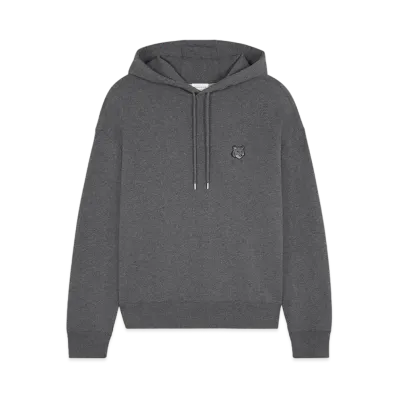 Maison Kitsune Bold Foxhead Patch Oversized Hoodie "Dark grey melange"