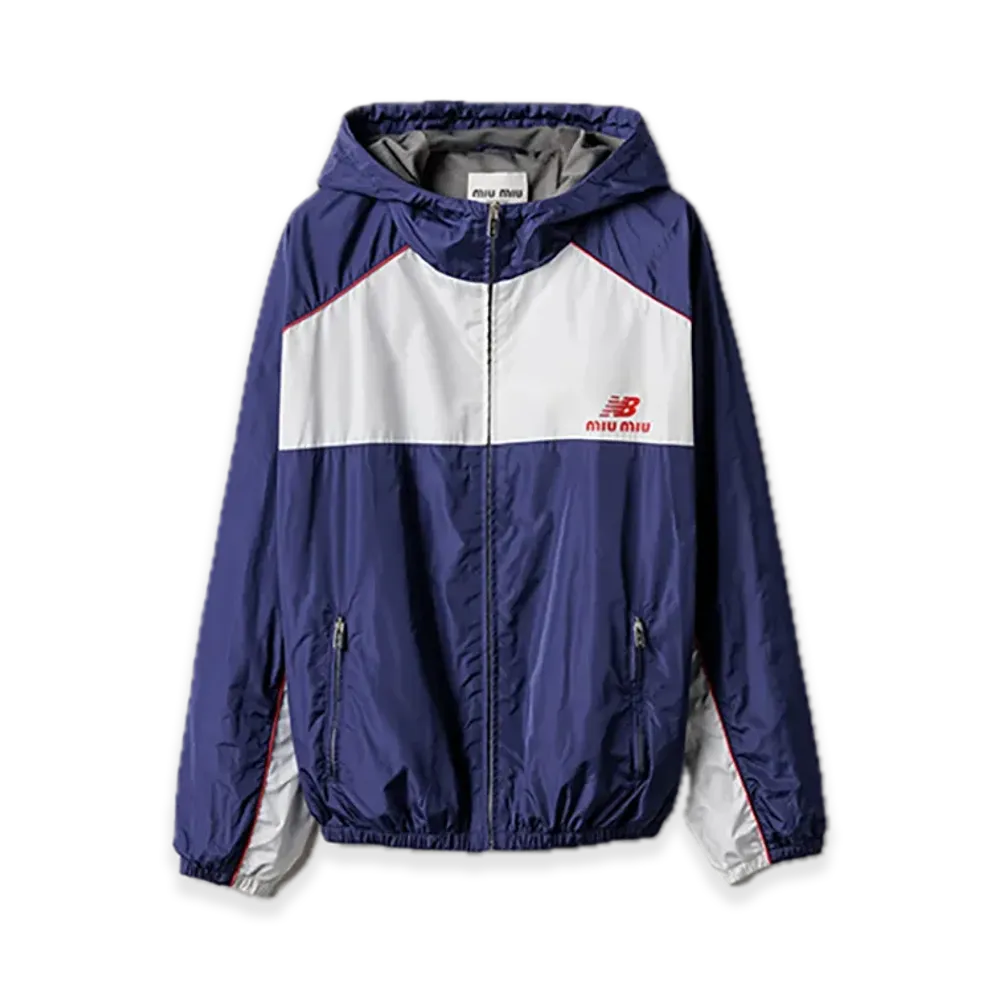 MIU MIU x New Balance Technical Poplin Hooded Jacket "Blue/White"