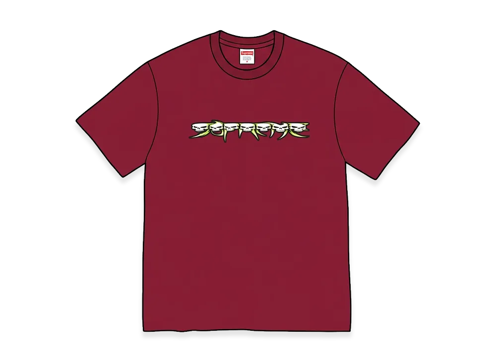 Supreme Skulls Spellout Tee "Cardinal"