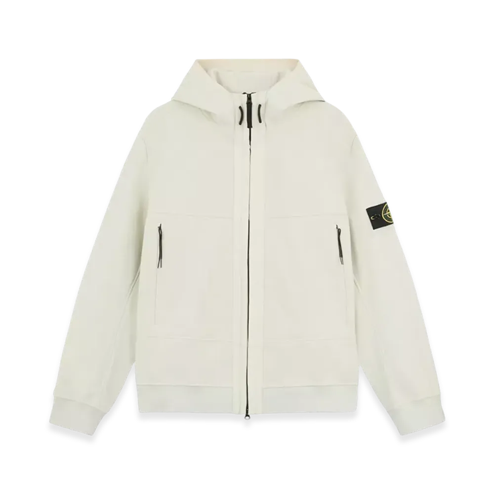 Stone Island Q0322 Soft Shell-R E.Dye Technology in Recycled Polyester Wind and Water-Resistant Hooded Jacket - 24FW "Off White"