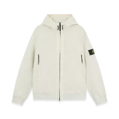 Stone Island Q0322 Soft Shell-R E.Dye Technology in Recycled Polyester Wind and Water-Resistant Hooded Jacket - 24FW "Off White"
