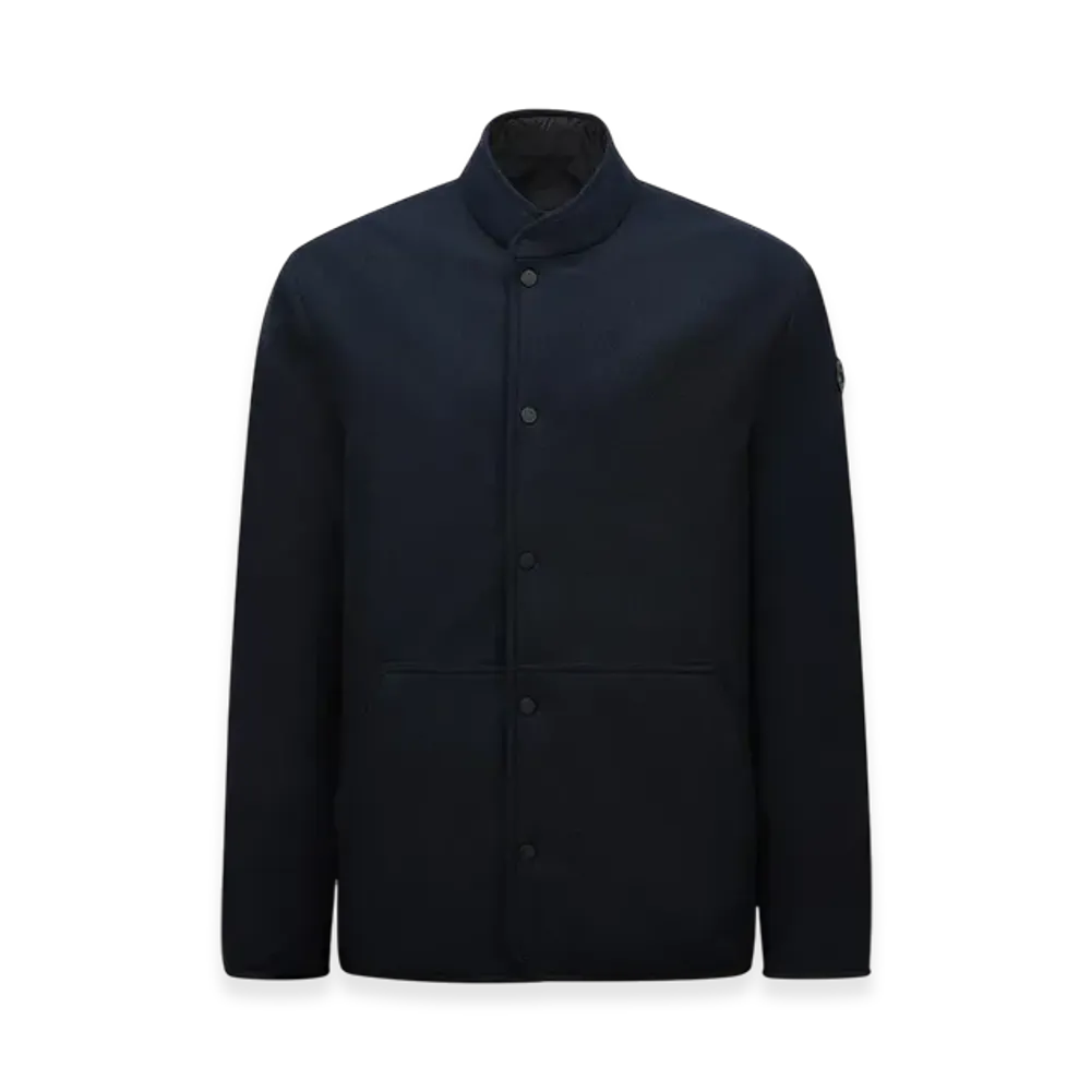 MONCLER Bane Reversible Cashmere Short Down Jacket "Navy Blue"