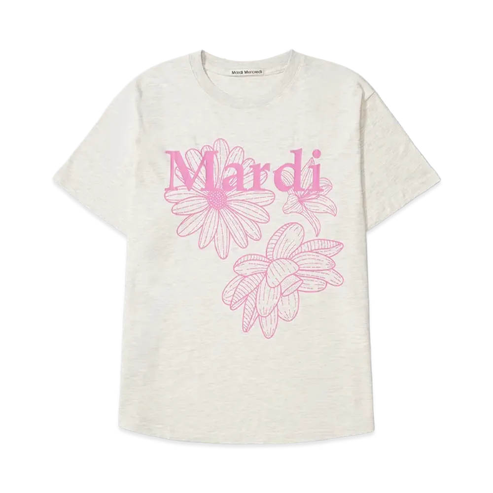 Mardi Mercredi Tshirt Triple Flower "Oatmeal Pink"
