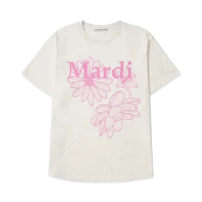 Mardi Mercredi Tshirt Triple Flower "Oatmeal Pink"