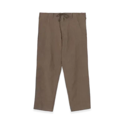 Yohji Yamamoto POUR HOMME Garment Dye Flax Draws String Pants "Khaki"