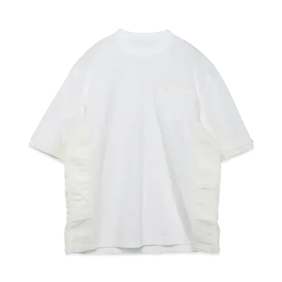 sacai Nylon Twill x Cotton Jersey T-Shirt "White/Off White"