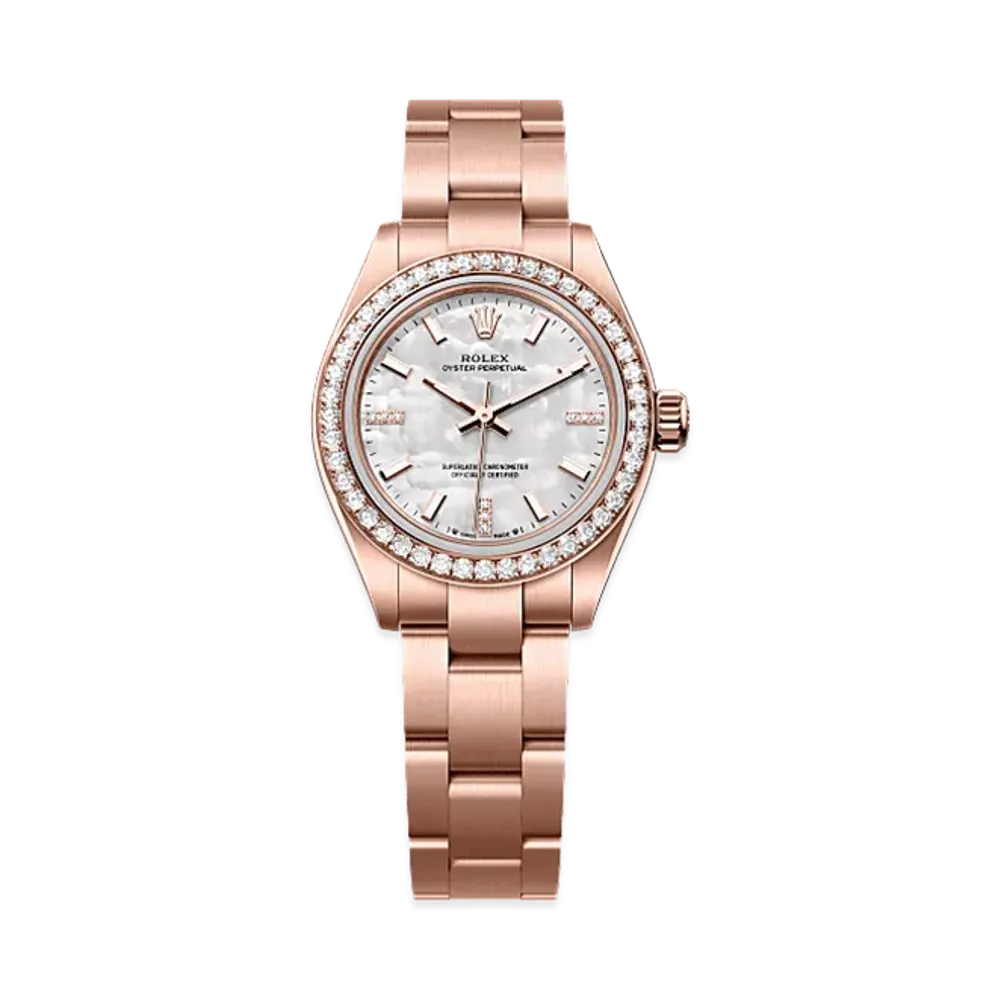 ROLEX Oyster Perpetual 28 Everose Gold Diamond "Mother of Pearl"