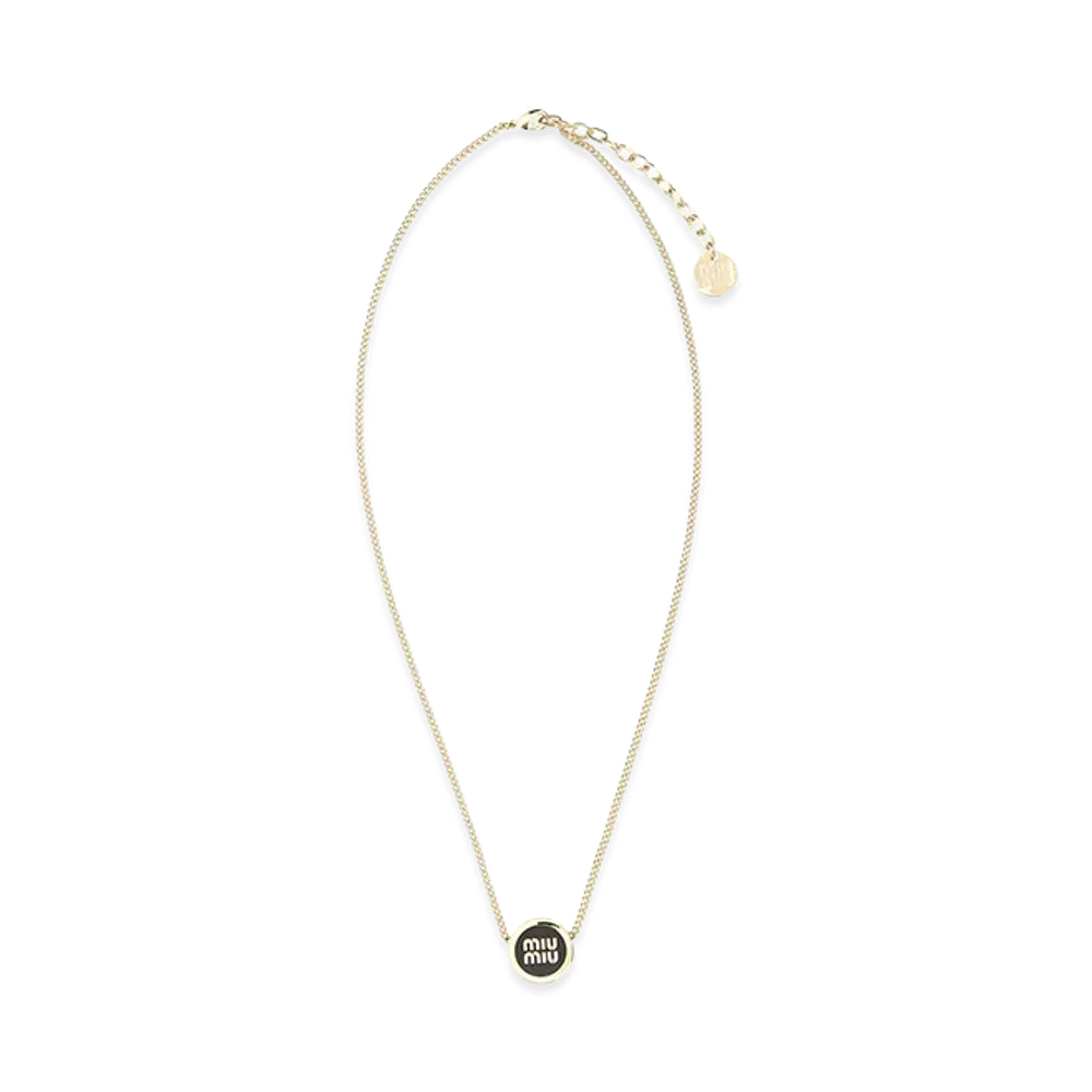 MIU MIU Women's Brass Necklace "Black"