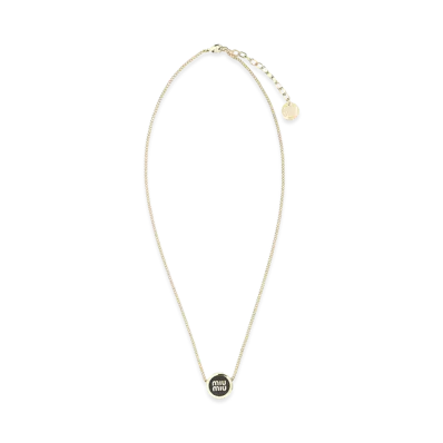 MIU MIU Women's Brass Necklace "Black"