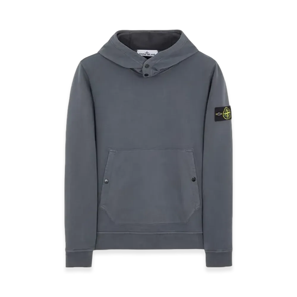 Stone Island 61720 Brushed Cotton Fleece Garment Dyed Crewneck Hooded Sweatshirt - 23FW "Lead"