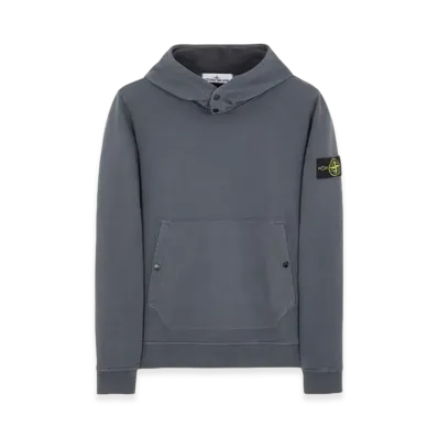 Stone Island 61720 Brushed Cotton Fleece Garment Dyed Crewneck Hooded Sweatshirt - 23FW "Lead"