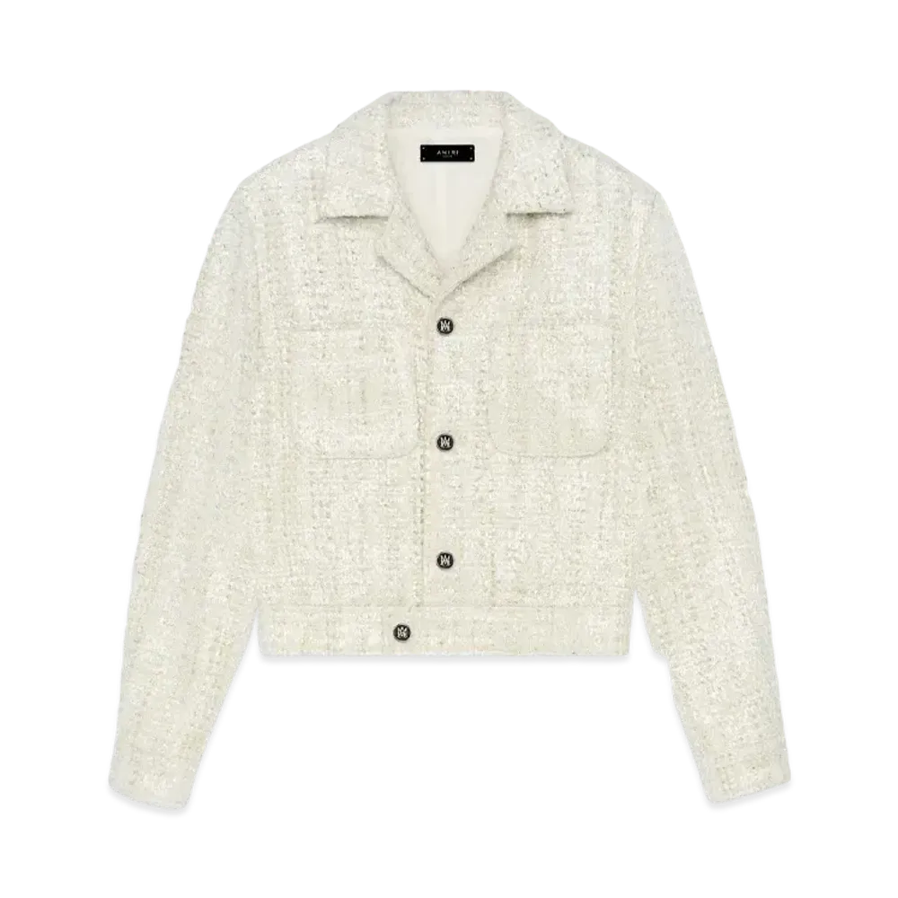 AMIRI Sequin Boucle Shirt Jacket "Alabaster"