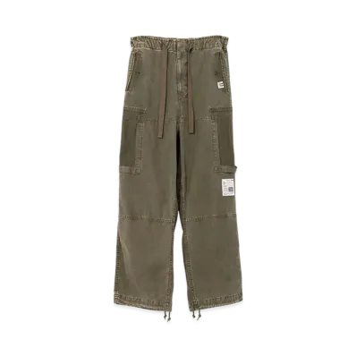 Maison MIHARA YASUHIRO Cotton Satin Cargo Trousers "Dark Green"
