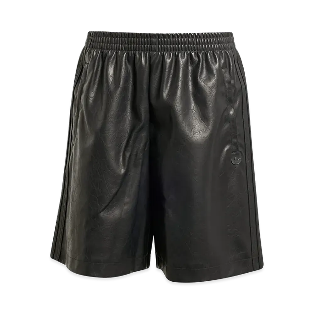 adidas Pleather Firebird Oversized Shorts "Utility Black"