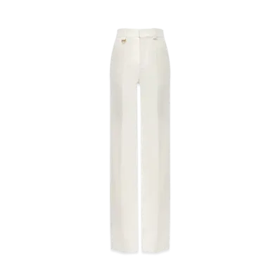 Chloe Tailored Pants In Brushed Cotton "Coconut Milk"