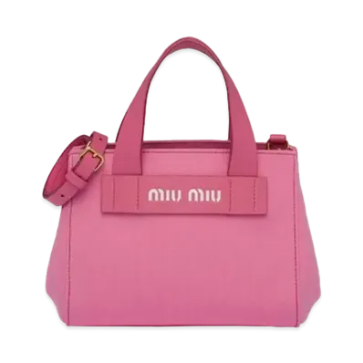 MIU MIU Cotton Canvas Handbag "Pink"