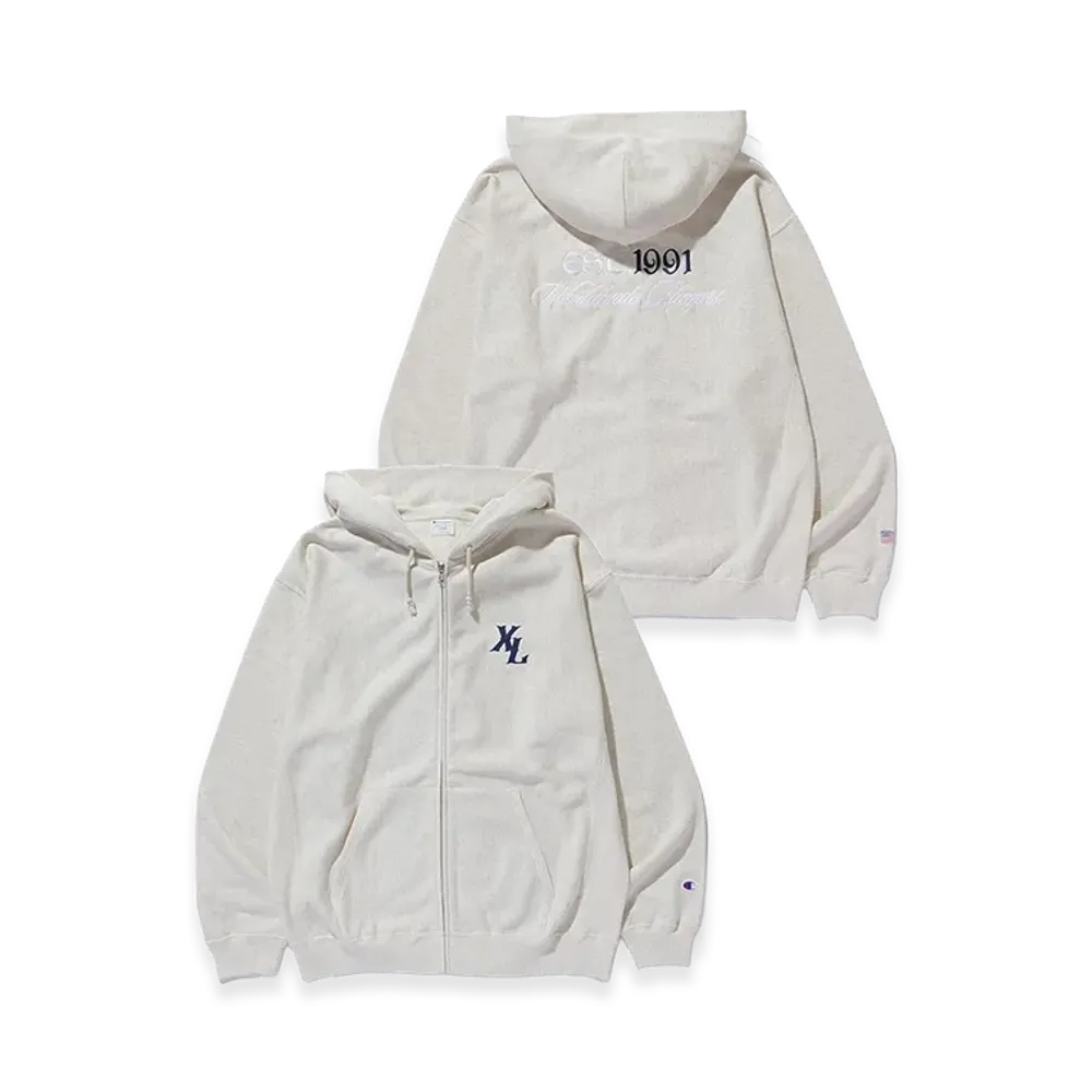 XLARGE x Champion Zip Up Hooded Sweatshirt "Ash"