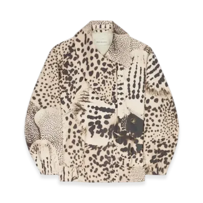 DRIES VAN NOTEN Women's Printed Cotton Bomber "Black"