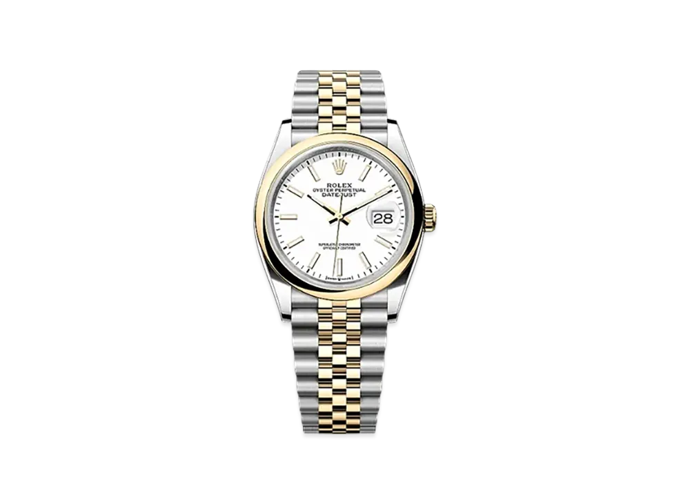 ROLEX Datejust 36 Oystersteel & Yellow Gold "White"