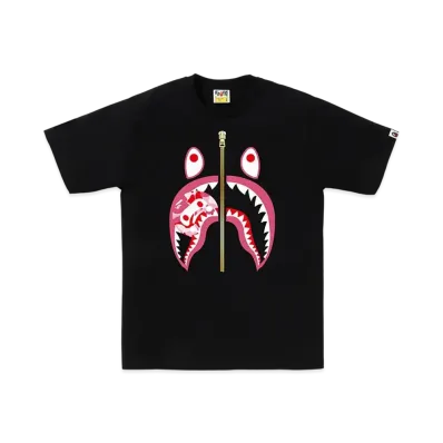 A BATHING APE ABC Camo Milo Shark Tee Kids "Black/Pink"