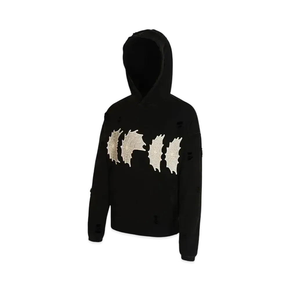 The Boy Has No Patience Cobweb Collage Destroys Washed Hoodie "Black"