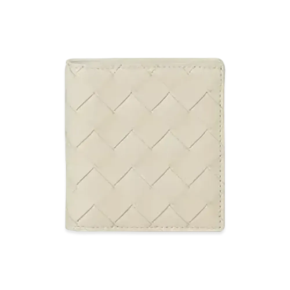 Bottega Veneta Intrecciato Calfskin Bi-fold Compact Wallet "Plaster"