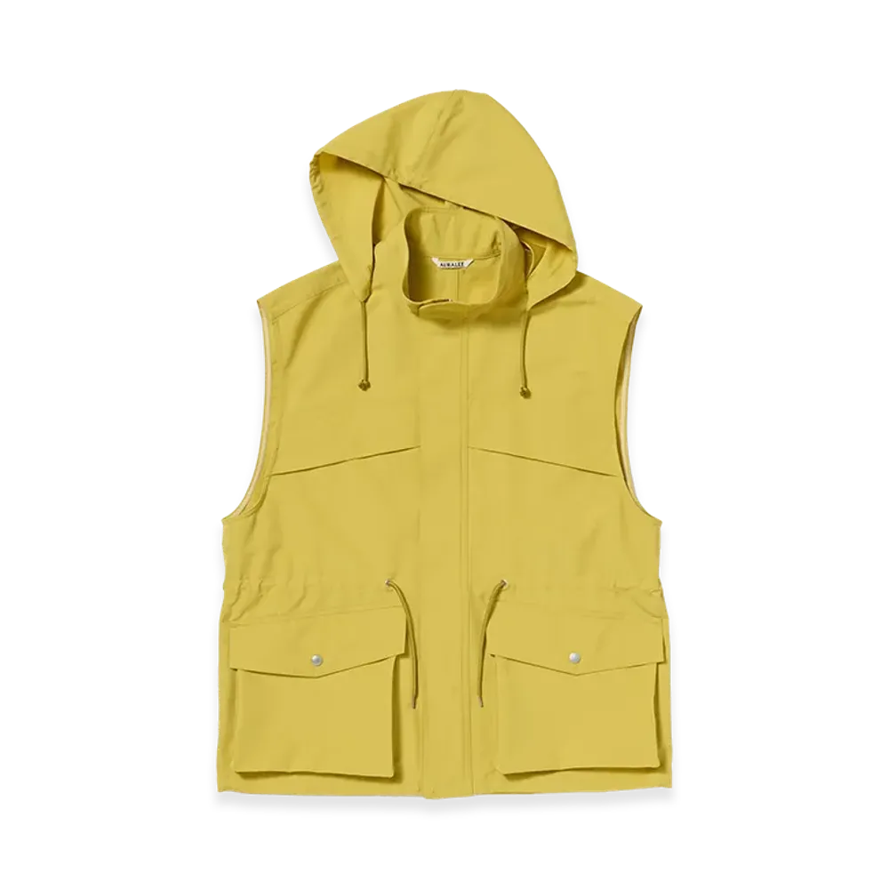 AURALEE Wool Max Canvas Over Vest "Mustard Yellow"
