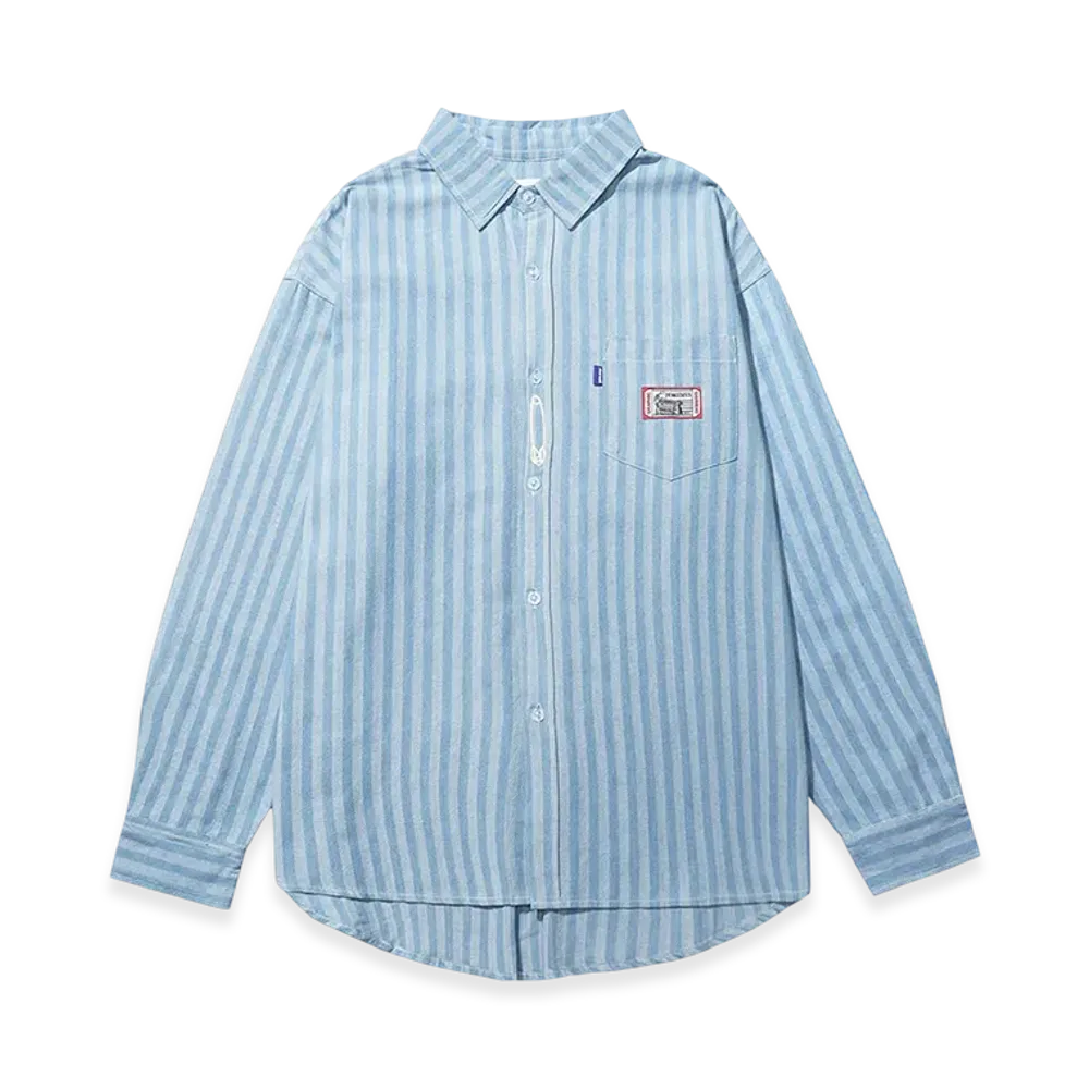 Deva States Striped Denim Workshirt "Blue"
