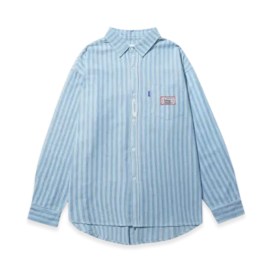 Deva States Striped Denim Workshirt "Blue"