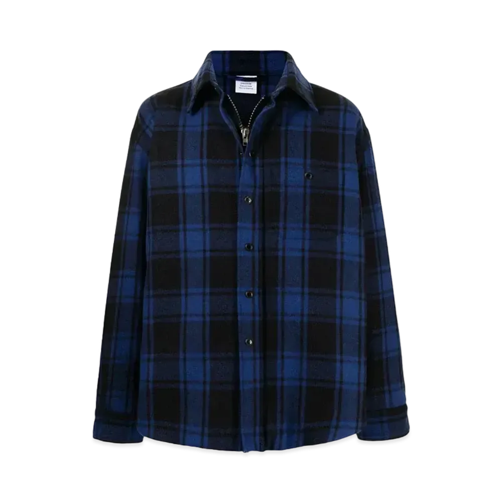 VETEMENTS Check Shirt Jacket "Navy"