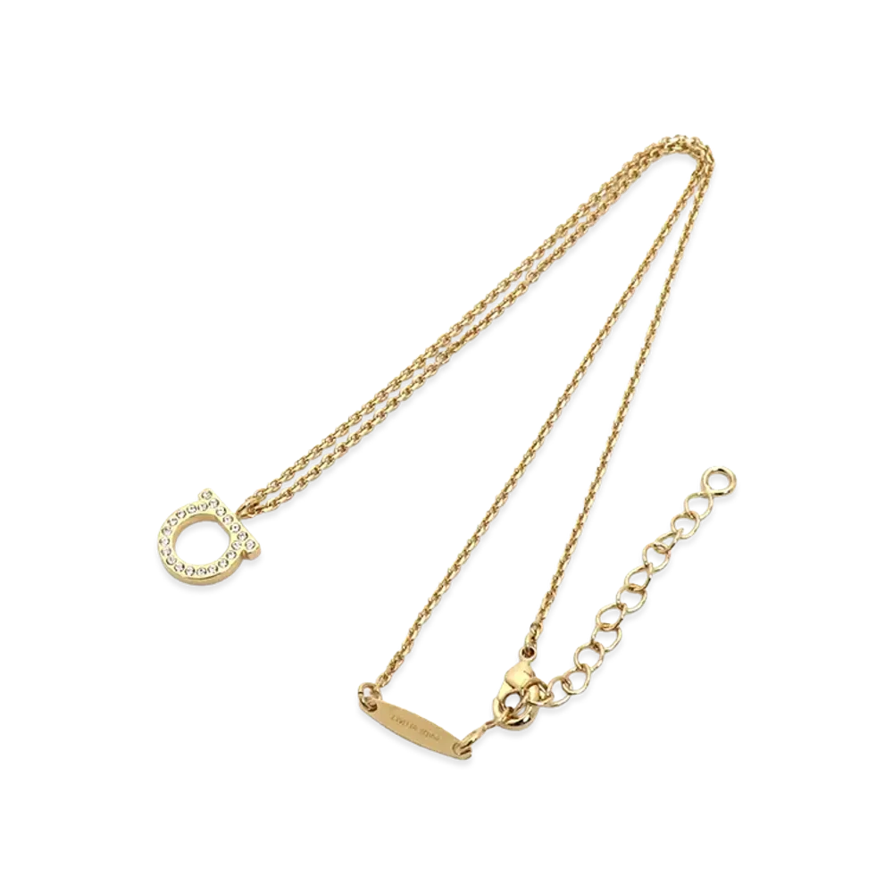 Salvatore Ferragamo Women's Gancini Crystal Pendant "Gold"