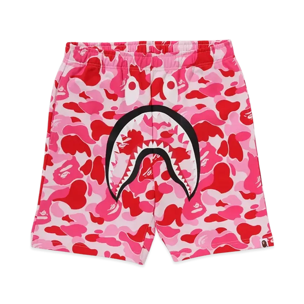 A BATHING APE ABC Camo Shark Sweat Shorts "Pink"