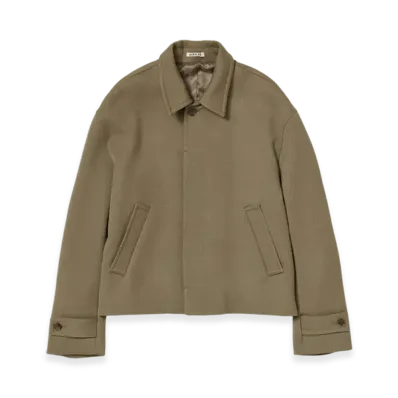 AURALEE Double Cloth Hard Twist Carsey Blouson "Khaki"