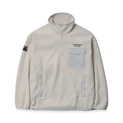 NEIGHBORHOOD Fleece Stand Collar LS "Off White"