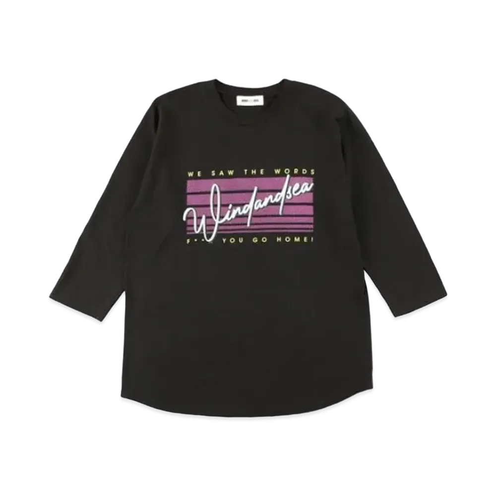 WIND AND SEA SEA Side Jog Rangan 3/4 Sleeve T Shirt "Black"