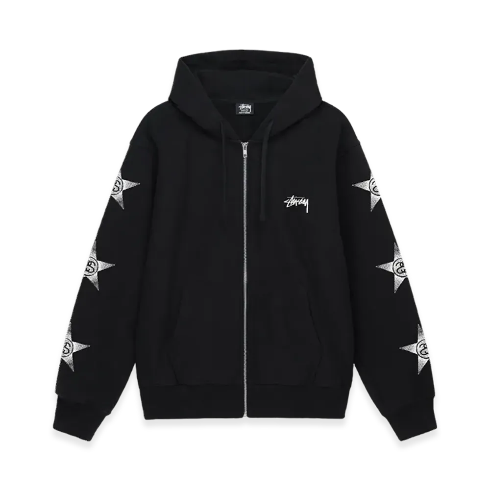 Stussy Stars Zip Hoodie "Black"