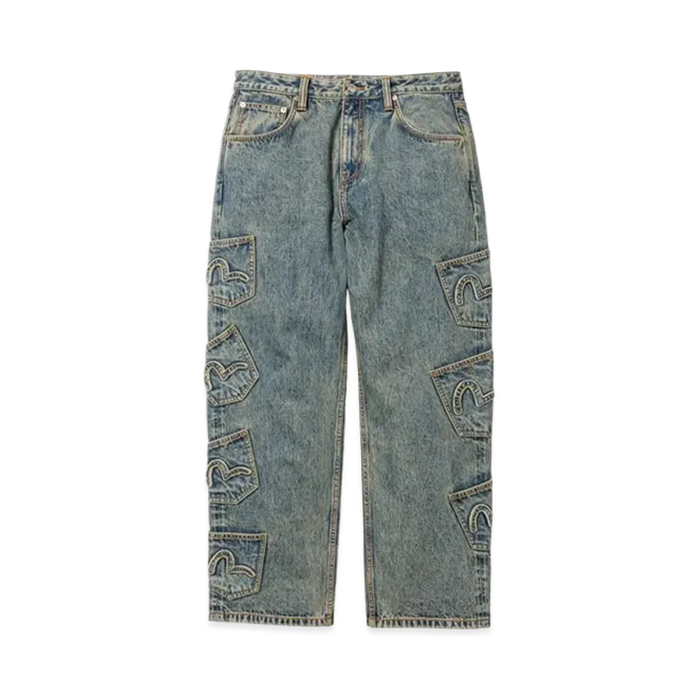 F-LAGSTUF-F x Evisu Many Pocket Denim Pants "Black"