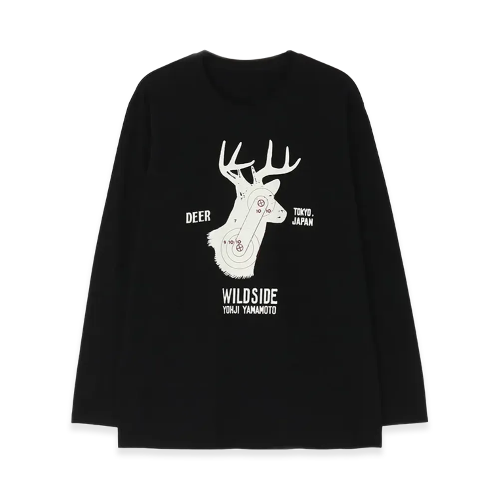 WILDSIDE YOHJI YAMAMOTO Wildside Deer Hunting Long Sleeve T-Shirt "Black"