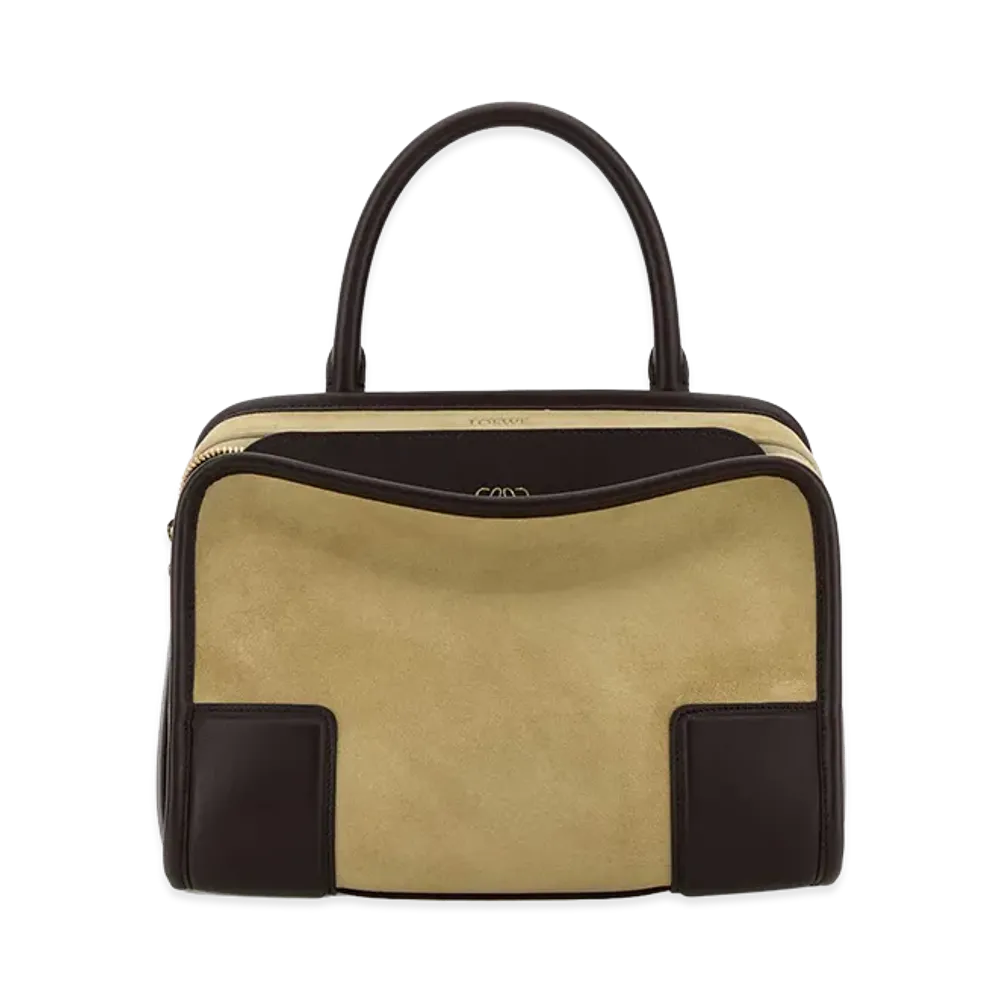 LOEWE Women's Suede Small Amazona 180 Handbag "Beige"