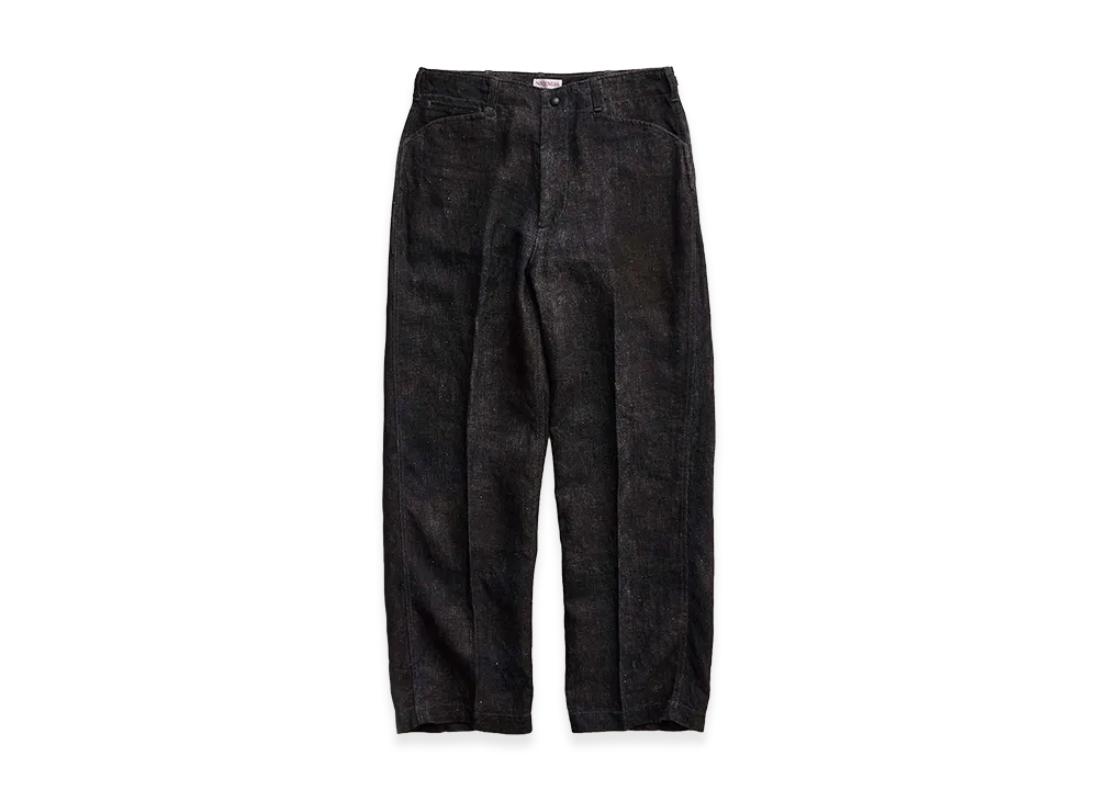 NICENESS N.Morley Printed Canvas Frisco Trousers "Black"