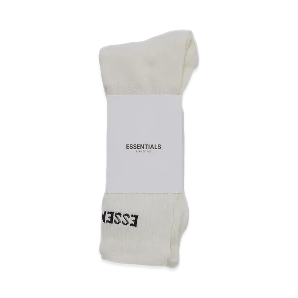 FEAR OF GOD ESSENTIALS Front Logo Crew Socks "White"