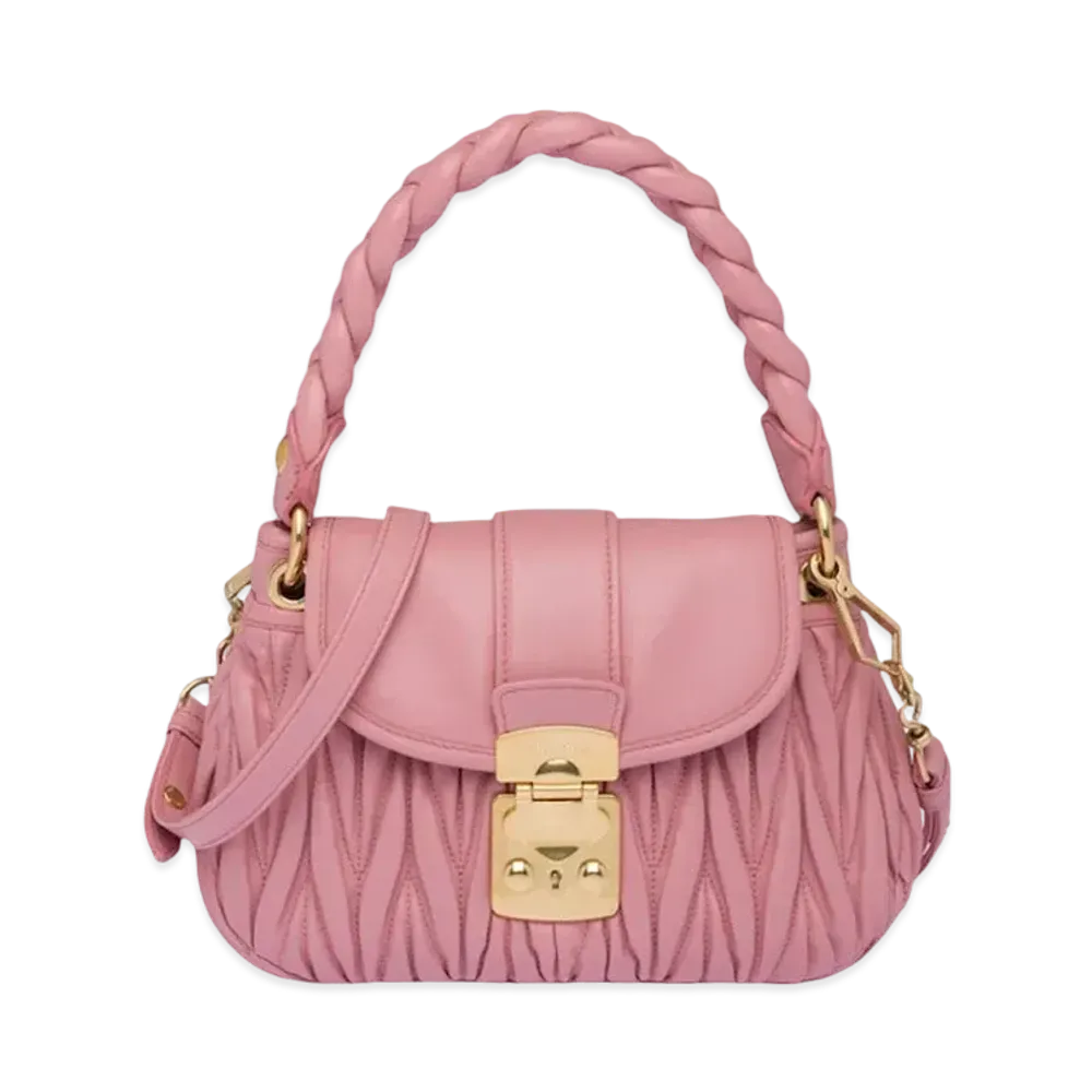 MIU MIU Miu Cofer Materasse Leather Handbag "Pink"