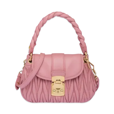 MIU MIU Miu Cofer Materasse Leather Handbag "Pink"