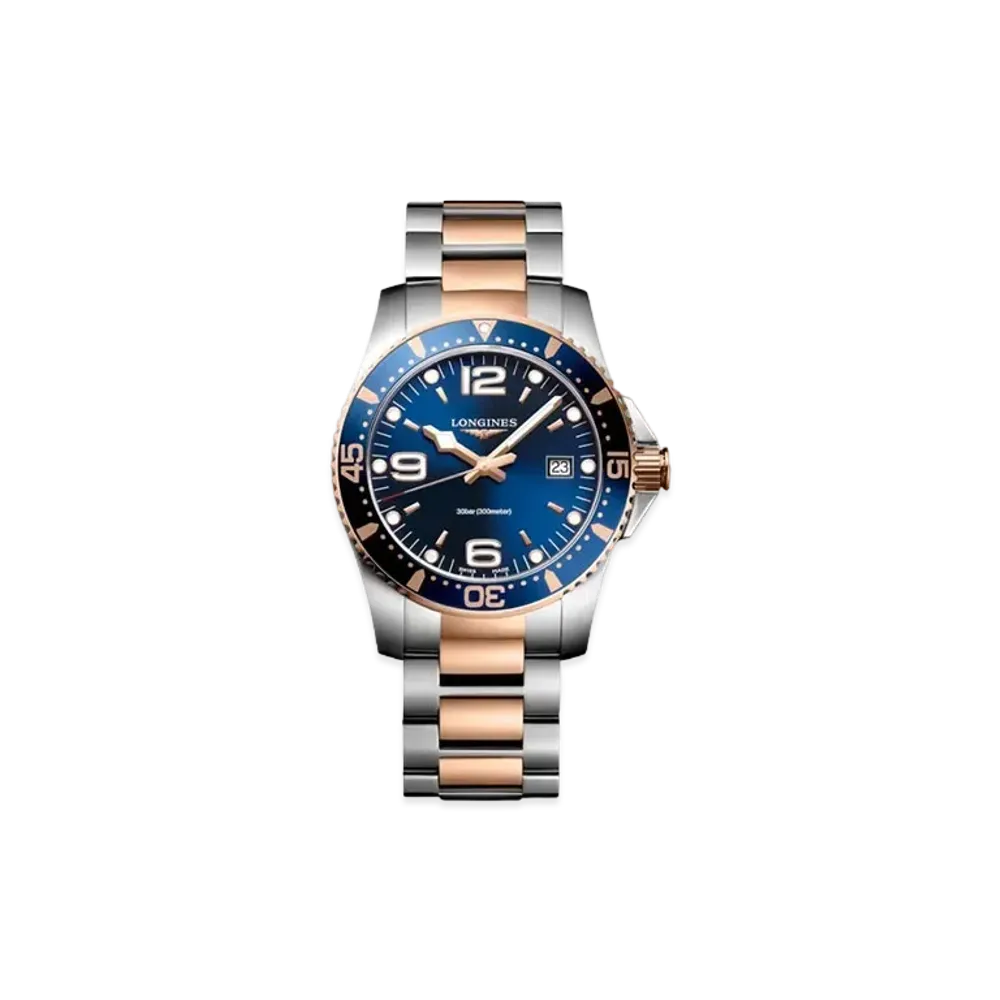 Longines Hydro Conquest 41.00mm "Blue Sun Ray/Stainless Steel/Red" L3.740.3.98.7