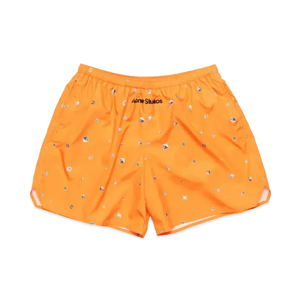Acne Studios Printed Swim Shorts "Bright Orange"
