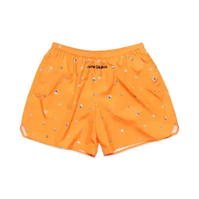 Acne Studios Printed Swim Shorts "Bright Orange"